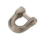 Compact shackle bow shape for tree surgeons, made from high-tensile steel for durability and lightweight design.