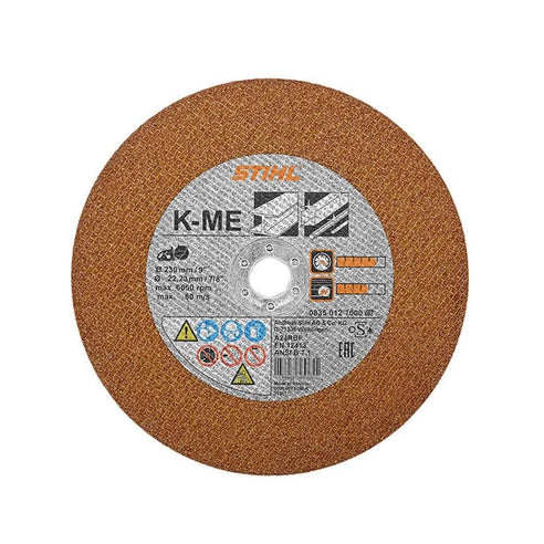 STIHL K-ME Abrasive Cutting Wheel for tree surgeons, cutting steel up to 12mm, durable and high-performance.
