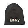 SILKY Fox Black Beanie Hat with logo, crafted for warmth and comfort, ideal for Tree Surgeons and winter wear.
