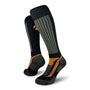 Hi Sock Xpert black and orange socks for tree surgeons, featuring moisture wicking and shock absorption design.