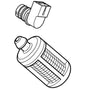 STIHL MS261 MS362 chainsaw components, including filter and connector for maintenance.