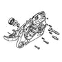 Exploded view diagram of the crankcase for STIHL MS 362 C-M chainsaw with components and fasteners labeled.