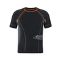 ADVANCE Base Layer Short Sleeve in black with orange accents, designed for tree surgeons and outdoor work.
