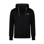 Black zip-front Arbortec hoodie featuring eco-friendly design, ideal for outdoor activities and tree surgeons.