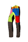 Breatheflex Pro Chainsaw Trousers in vibrant multi-color design for tree surgeons, offering leg protection and comfort.