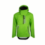 Arbortec Breathedry waterproof smock in lime green. Features a high collar, adjustable hood, secure pockets, and reflective accents for visibility in outdoor work environments.