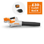 BGA 50 Cordless Leaf Blower by STIHL with cashback offer up to £30 displayed.