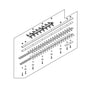 Exploded view of genuine STIHL HS 81 T and HS 82 T hedgetrimmer blade set including blades and mounting parts.