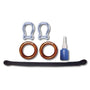 Spare bridge kit components for Treehog climbing harness including aluminum rings and adhesive.