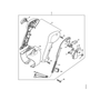 STIHL BR500 control handle with cable parts diagram for replacement and service kits.