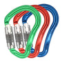 DMM Boa Colour Coded Multipack carabiners in green, red, and blue, ideal for tree surgeons and outdoor climbing.