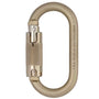 Silver DMM Steel Oval Carabiner, screw gate closure. Heavy duty, used for climbing and rigging