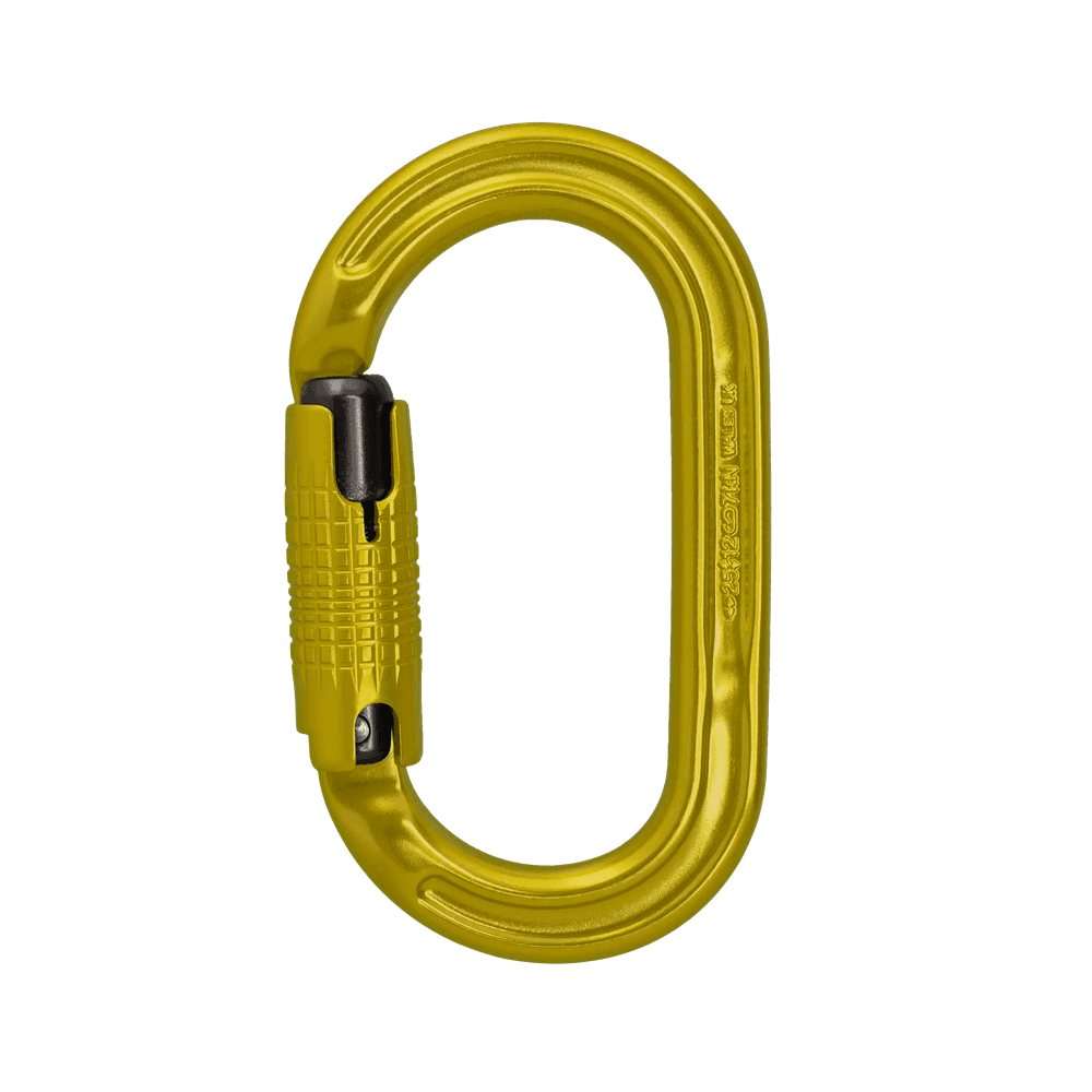 Ultra O Karabiner - DMM Locksafe Carabiner in yellow, ideal for Tree Surgeons and climbing professionals.