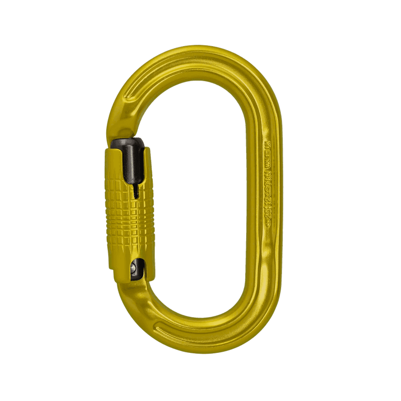 Ultra O Karabiner - DMM Locksafe Carabiner in yellow, ideal for Tree Surgeons and climbing professionals.