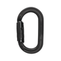DMM Ultra O Locksafe Carabiner in black, featuring a secure triple-action locking gate, ideal for tree surgeons.