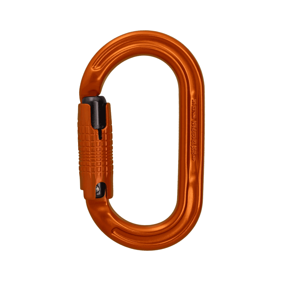 DMM Ultra O Karabiner, orange Locksafe carabiner for tree surgeons and climbing activities.