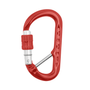 DMM XSRE Lock Captive Bar Mini Carabiner in red, compact and secure, ideal for tree surgeon use and everyday attachments.