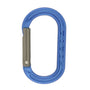 DMM XSRE Mini Carabiner in blue, lightweight design for tree surgeons, featuring a keylock nose for snag-free use.