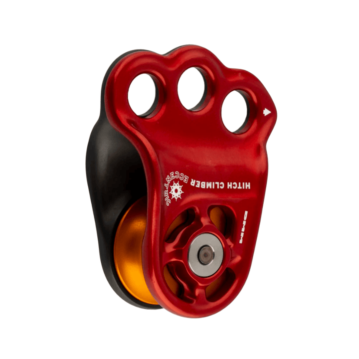 DMM Hitch Climber Eccentric Pulley showcasing its innovative design and functionality for climbing efficiency.