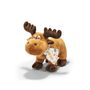 Cozy elk plush cuddly toy with soft fur and adorable scarf, perfect for winter cuddles and tree surgeon gifts.