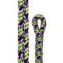 Close-up of Argiope EVO Berry 11.7mm climbing rope, showcasing vibrant green, purple, and black braided design.
