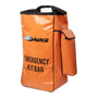 Empty Harkie emergency kit bag, Orange with text on the front. Designed for first aid supplies. Bag only, contents not included