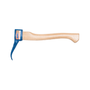 Hand Forged Log Pick Ash Shaft with curved steel bar and wooden handle for effective timber handling.