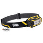 Black and yellow headlamp with Petzl logo on a white background