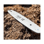 Panther Mini 12" Mk III chainsaw guide bar on mulch, ideal for tree surgeons seeking precision cutting.