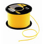 A spool of yellow Petzl Airline Throw Line 60m coiled and secured with a black label.