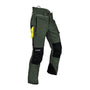 Olive Pfanner chainsaw trousers, Type A ventilation, for forestry work.