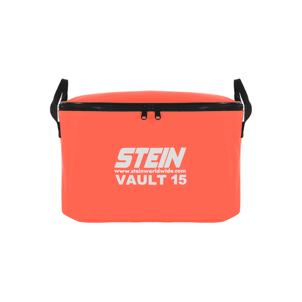 STEIN VAULT 15 Climbing Kit Storage Bag in bright orange, ideal for tree surgeons and outdoor enthusiasts.