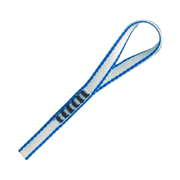 13mm STEIN Dyneema loop, 20cm length, 22kN strength. Blue and grey webbing