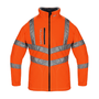 High-visibility orange rail fleece jacket. STEIN SENTINEL, zip-up, for outdoor work safety