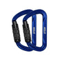 Twin pack of STEIN Secura D carabiners. High-strength aluminum, D-shaped, screwgate locking mechanism. Essential for secure climbing and rigging