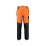 STEIN Sentinel Type A chainsaw trousers in orange. Protective workwear for chainsaw users. Features include durable material, leg protection, and high visibility color for safety