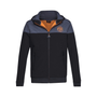 STIHL Logo Circle Soft Shell Jacket in black with grey details, ideal for tree surgeons seeking style and comfort.
