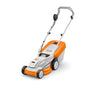 STIHL RMA 235 cordless lawn mower, lightweight design for easy maneuverability, ideal for small lawns and gardens.