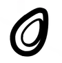 Stylized illustration of an avocado, emphasizing its unique shape and outline.