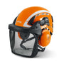 STIHL ADVANCE X-CLIMB Arborist Chainsaw Helmet Set for tree surgeons, featuring ventilation and face protection.