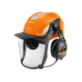 STIHL ADVANCE X-Vent ProCOM Helmet Set: professional-grade head, face, and ear protection with integrated Bluetooth communication