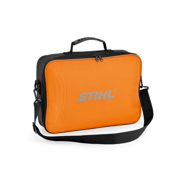 STIHL battery carry bag designed for tree surgeons, fits 2 x 36v batteries and 1 charger, safe storage and transport.