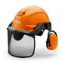 STIHL Dynamic Ergo Chainsaw Helmet Set with visor and ear protection, ideal for tree surgeons and professional landscapers.