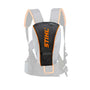 STIHL FS Brushcutter Advance Tool Bag. Durable, black bag with orange accents. Designed to carry and organize brushcutter tools and accessories.