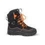 STIHL Function Active Leather Chainsaw Boots, Class 3. Black leather with orange accents. Feature cut protection, steel toe cap, and non-slip soles for safety.