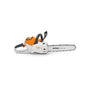 STIHL MSA 220 C-B Cordless Chainsaw with orange and white color scheme on a white background.