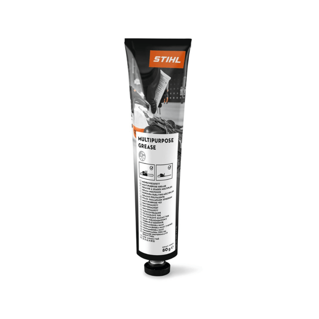 STIHL Multi-Purpose Grease tube for tree surgeons, ideal for hedge trimmers and electric saws protection.