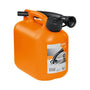 STIHL 5L petrol canister for outdoor equipment, perfect for tree surgeons, compact and safe fuel storage.