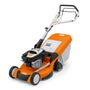 STIHL RM 655 RS self-propelled petrol lawn mower for professional lawn care, ideal for large gardens.