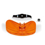 An orange shredding guard kit, including a blade and a mounting bracket, designed to attach to a STIHL clearing saw for enhanced shredding performance.